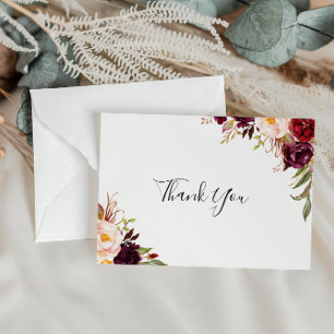 Rustic Boho Colorful Floral Flat Wedding Bedankkaart