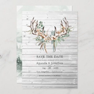 Rustic Boho Cotton and Eucalyptus Bohemian Wedding Save The Date