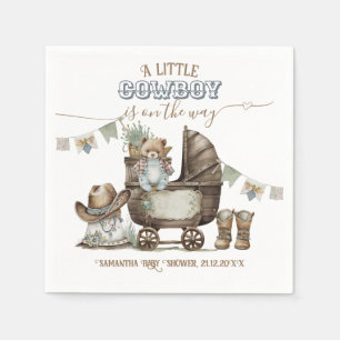 Rustic Boho Country Wild West Boy Shower Servet