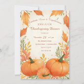 Rustic Boho Cozy Autumn Thanksgiving Invitation Kaart (Voorkant)