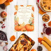 Rustic Boho Cozy Autumn Thanksgiving Invitation Kaart