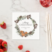 Rustic Boho Dried Oranje Wreath Merry Kerstmis Servet (Insitu)