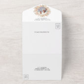 Rustic Boho Dried Pampas Grass Hex Lijst Wedding All In One Uitnodiging (Buitenkant)