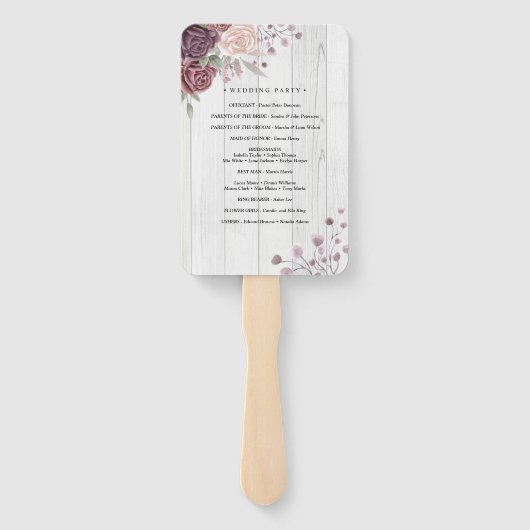 Rustic Boho Dusty Roos Pink Flowers Wedding Hand F Handwaaier (Achterkant)