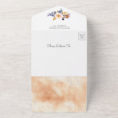 Rustic Boho Earthy Floral Moon Baby shower All In One Uitnodiging (Buitenkant)