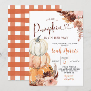 Rustic Boho Een kleine pompoen op weg naar Invitat Kaart