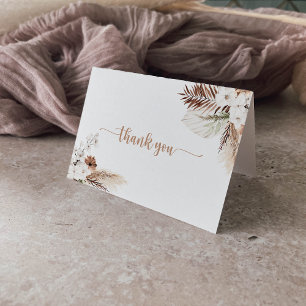 Rustic Boho Elegant Floral Folded Wedding Bedankkaart