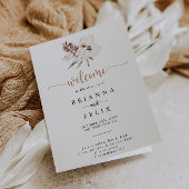 Rustic Boho Elegant Floral Folded Wedding Programm Programma