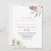 Rustic Boho Elegant Floral Spain Wedding Kaart (Voorkant)