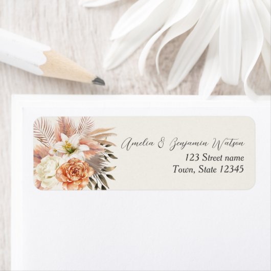 Rustic Boho Fall Wedding Address Label (Insitu)