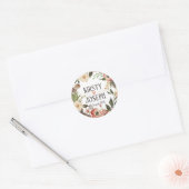 Rustic Boho Feather Floral Wreath Wedding Sticker (Envelop)