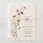 Rustic Boho Fleur sauvage Invitation d'anniversair (Devant)