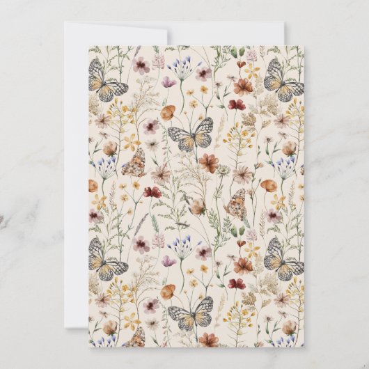 Rustic Boho Fleur sauvage Invitation d'anniversair (Dos)