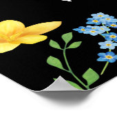 Rustic Boho Fleur sauvage Photo Mariage Affiche de (Coin)