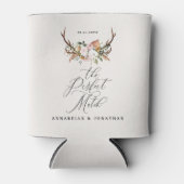 Rustic Boho Floral Antler Wedding Card & Gift Blikjeskoeler (Voorkant)
