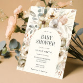 Rustic Boho Floral Baby shower Kaart