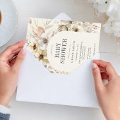 Rustic Boho Floral Baby shower Kaart