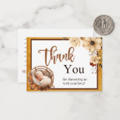 Rustic Boho Floral Baby shower Notitiekaartje (Voorkant / Achterkant in situ)