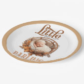 Rustic Boho Floral Baby shower Papieren Bordje (Gekanteld)