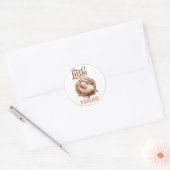 Rustic Boho Floral Baby shower Ronde Sticker (Envelop)