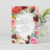 Rustic Boho Floral Bohemian QR Code RSVP Weddensch Kaart (Staand voorkant)