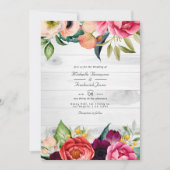Rustic Boho Floral Bohemian QR Code RSVP Weddensch Kaart (Voorkant)