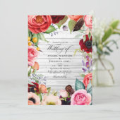Rustic Boho Floral Bohemian Wedding Uitnodiging (Staand voorkant)