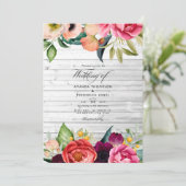 Rustic Boho Floral Bohemian Wedding Uitnodiging (Staand voorkant)