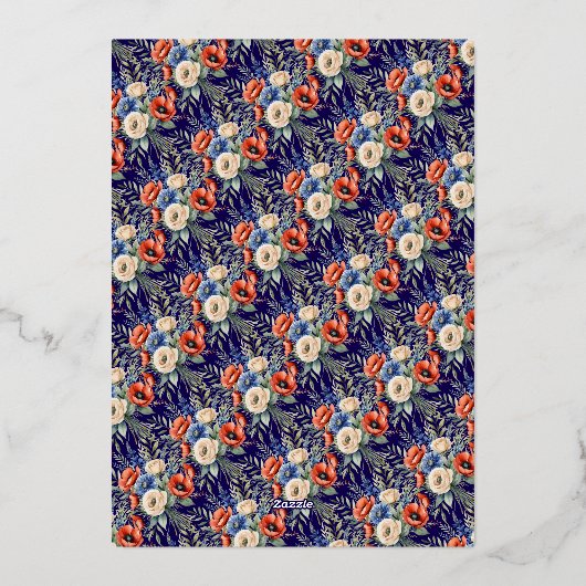 Rustic Boho Floral Bouquet Happy Moederdag Folie Feestdagenkaart (Achterkant)