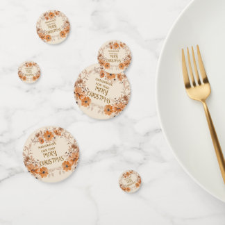 Rustic Boho Floral Christmas Confetti