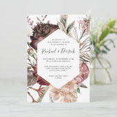 Rustic Boho Floral Fantasy Wedding Kaart (Staand voorkant)