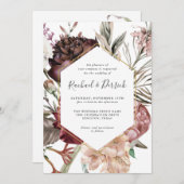 Rustic Boho Floral Fantasy Wedding Kaart (Voorkant / Achterkant)