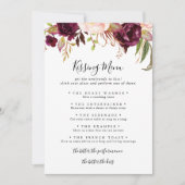 Rustic Boho Floral Mariage Kissing Menu Carte de j (Devant)