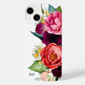 Rustic Boho Floral met Monogram Case-Mate iPhone Case (Achterkant)