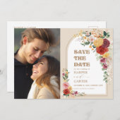 Rustic Boho Floral Pampas Sparen de Foto van de Da (Voorkant / Achterkant)