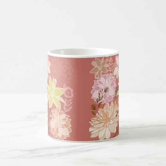 Rustic Boho Floral Pattern Koffiemok (Center)
