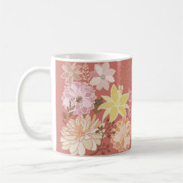 Rustic Boho Floral Pattern Koffiemok