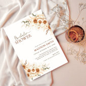 Rustic Boho Floral QR Code Vrijgezellenfeest Kaart