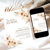 Rustic Boho Floral QR Code Vrijgezellenfeest Kaart