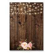Rustic Boho Floral String Lights Wedding Kaart (Achterkant)