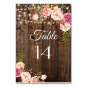 Rustic Boho Floral String Lights Wedding Kaart (Voorkant)