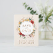 Rustic Boho Floral Tropical Pampas Grass Wedding Aankondigingskaart (Staand voorkant)