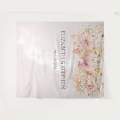 Rustic Boho Floral Wedding Backdrop Wandkleed (Voorkant (horizontaal))