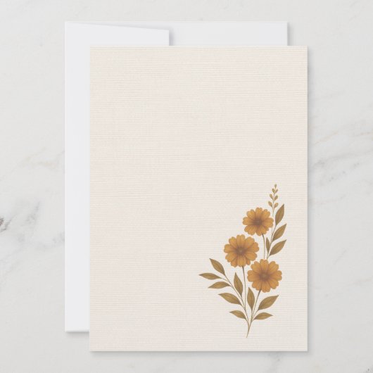 Rustic Boho Floral Wedding Kaart (Achterkant)