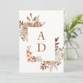 Rustic Boho Floral Wedding Kaart (Staand voorkant)