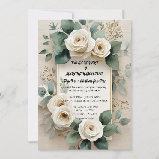 Rustic Boho Floral Wedding Uitnodiging (Voorkant)