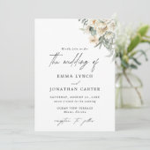 Rustic Boho Floral Wedding Uitnodiging (Staand voorkant)