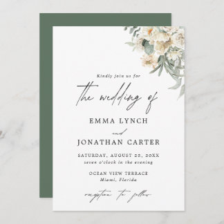 Rustic Boho Floral Wedding Uitnodiging