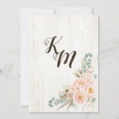 Rustic Boho Floral Wreath Wedding Invitation Kaart (Achterkant)
