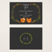 Rustic Boho Forest Cats Wedding Invitation Visitekaartjes (Voorkant /achterkant)